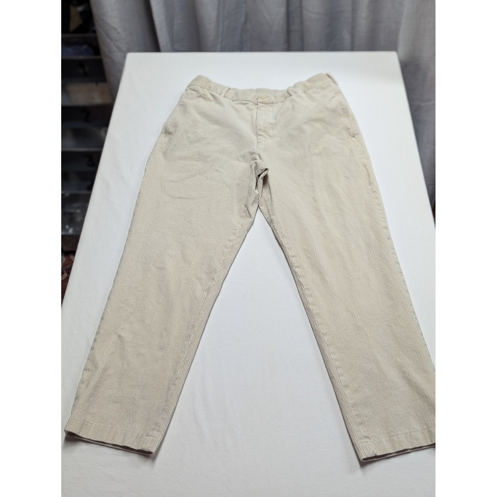 Uniqlo Corduroy Relaxed Ankle Pants Beige Cream Mens Size M 321-451817